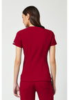Red - Med Couture Touch Women Scrub Top - Back View