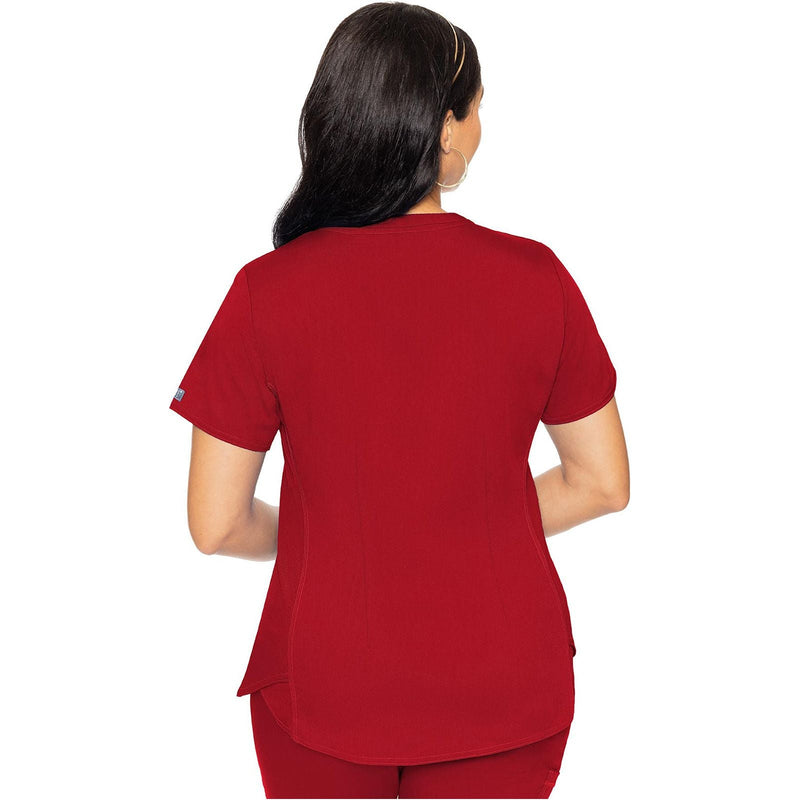 red - V-Neck Shirttail Top