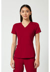 Red - Med Couture Touch Women Scrub Top - Front View