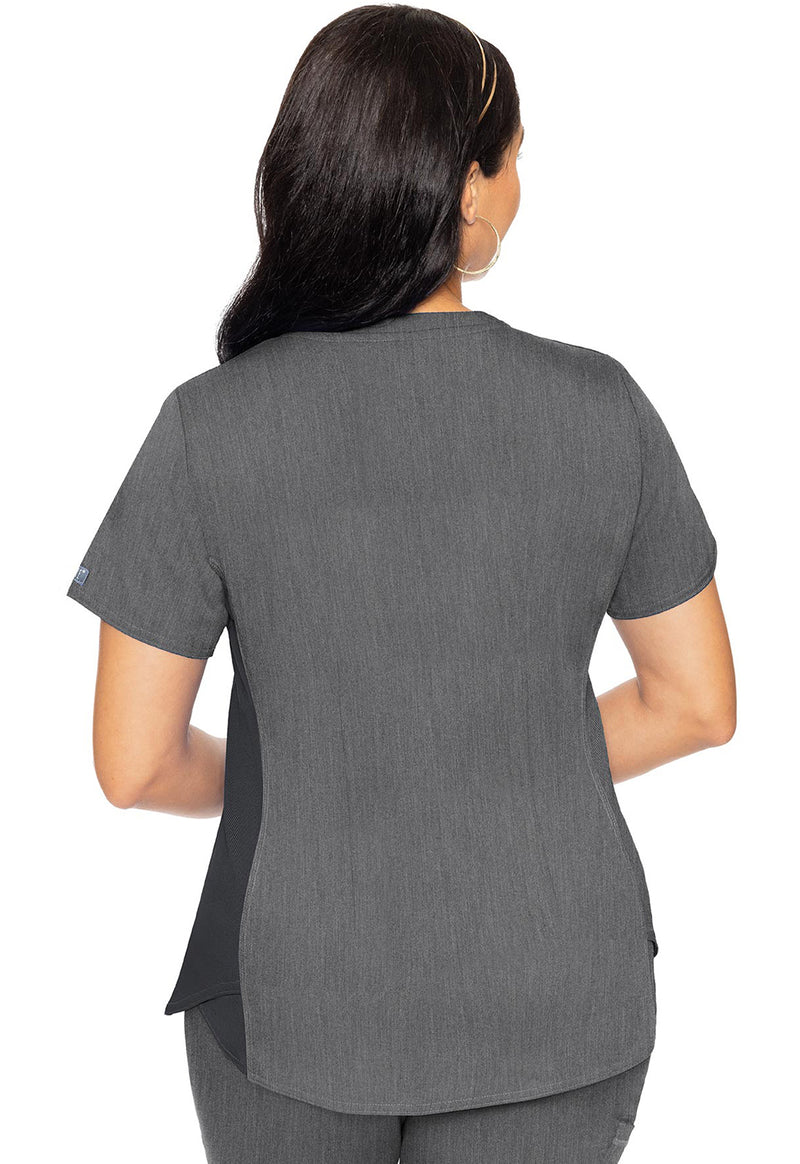 Slate - Med Couture Touch Women Scrub Top - Back View