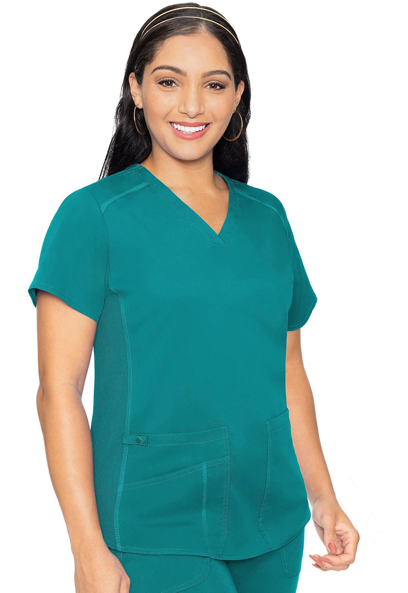 TEAL - Med Couture Touch Women Scrub Top - Front View