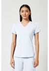 White - Med Couture Touch Women Scrub Top - Front View