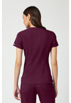 Wine - Med Couture Touch Women Scrub Top - Back View