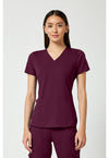 Wine - Med Couture Touch Women Scrub Top - Front View