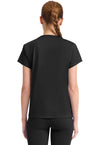 Black - Med Couture AMP Knit Women Scrub Top - Back View