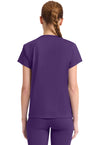 Galactic Purple - Med Couture AMP Knit Women Scrub Top - Back View