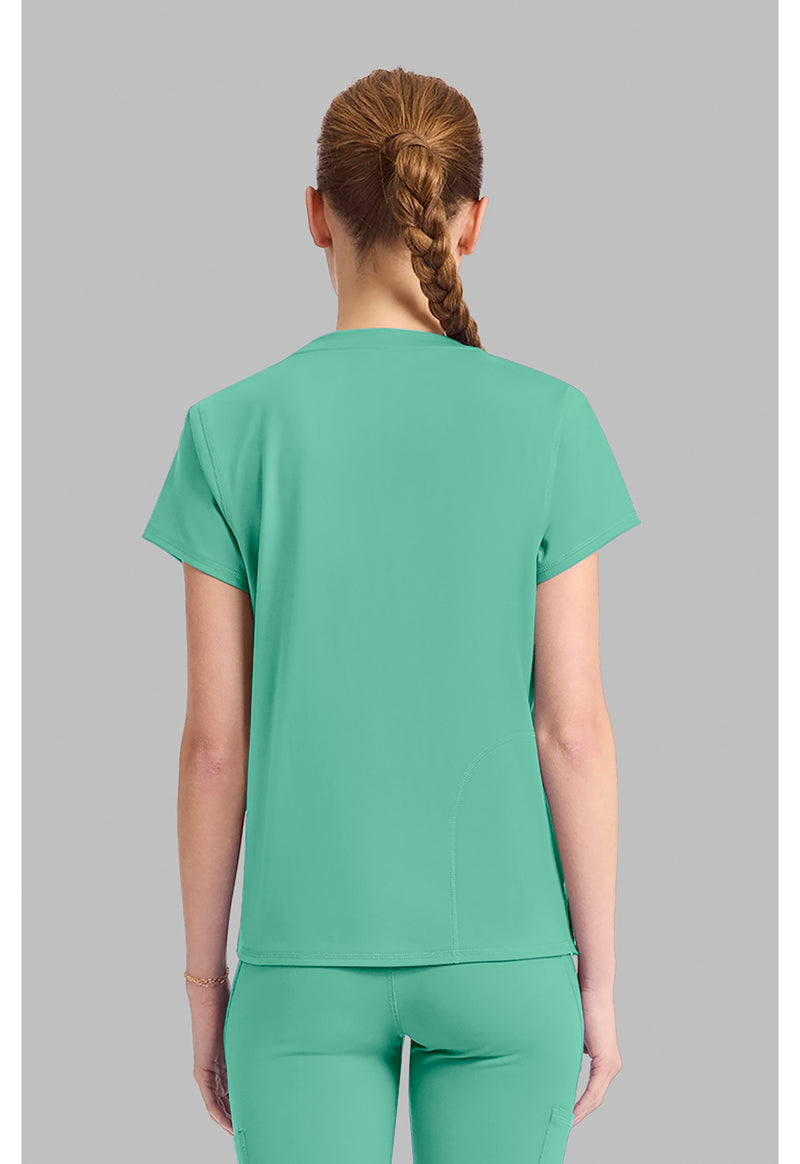 Mint Condition - Med Couture AMP Knit Women Scrub Top - Back View