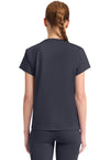 Pewter - Med Couture AMP Knit Women Scrub Top - Back View