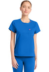 Royal - Med Couture AMP Knit Women Scrub Top - Front View