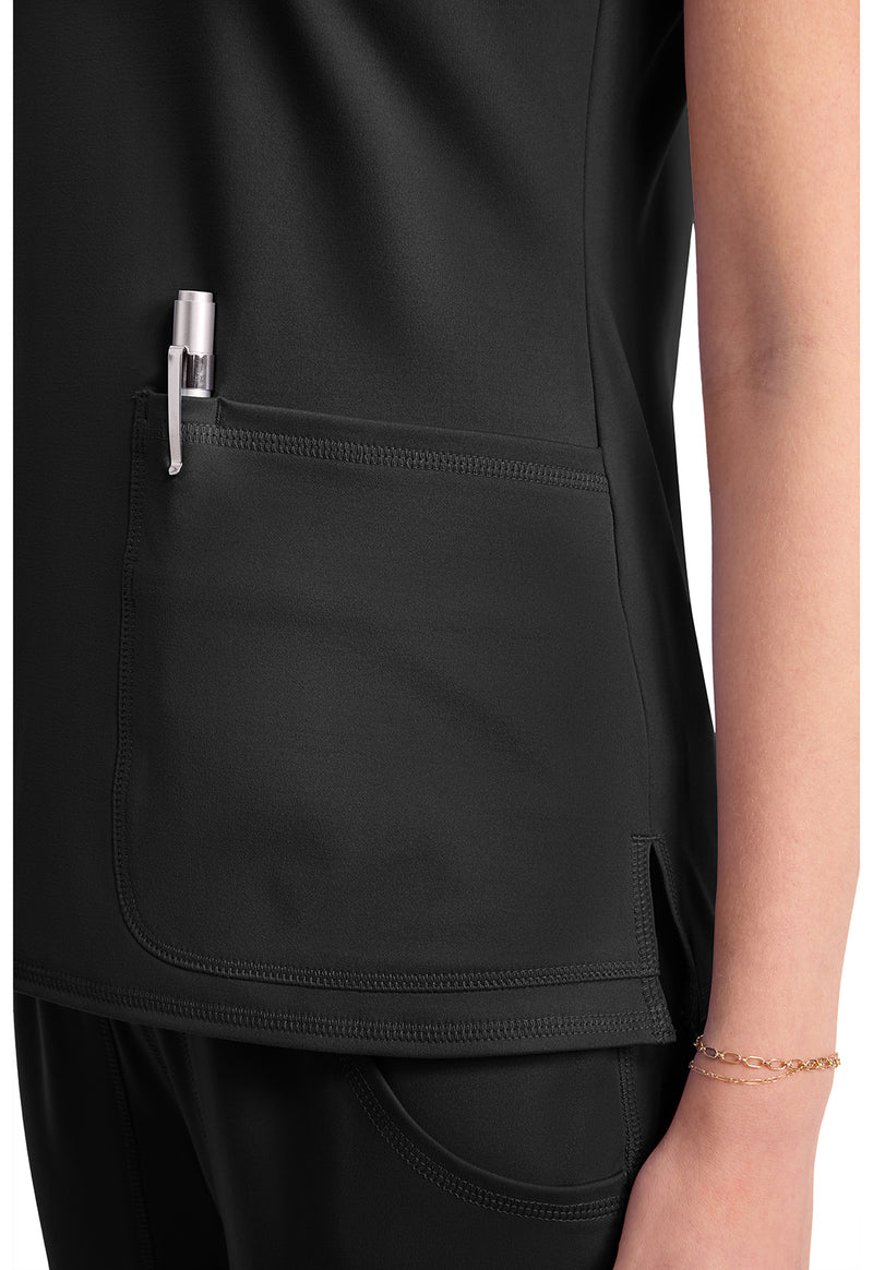 Black - Women's Raglan V-Neck Scrub Top (View 3)