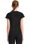 Black - Med Couture AMP Knit Women Scrub Top - Back View