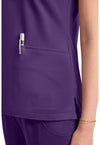 Galactic Purple - Women's Raglan V-Neck Scrub Top (View 3)
