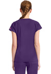 Galactic Purple - Med Couture AMP Knit Women Scrub Top - Back View