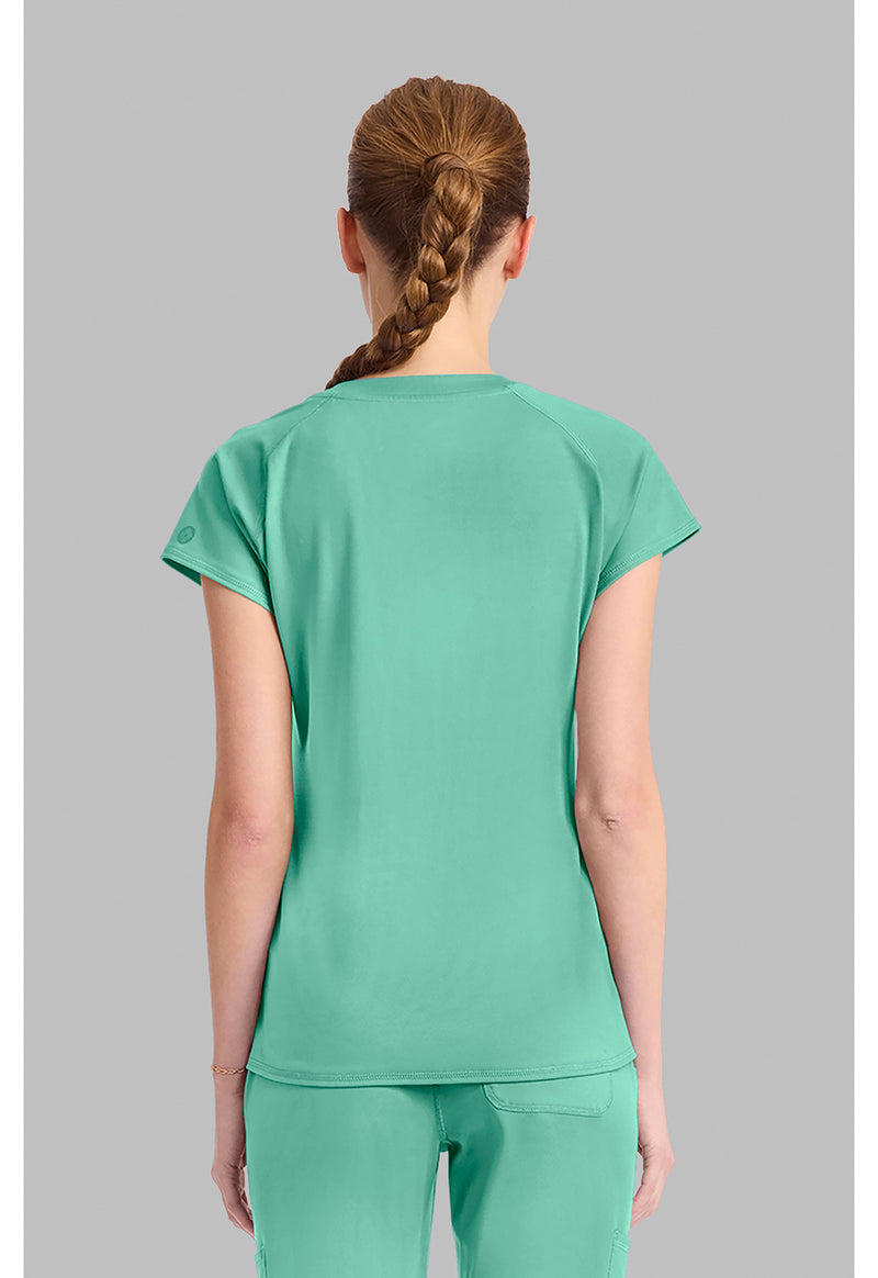 Mint Condition - Med Couture AMP Knit Women Scrub Top - Back View