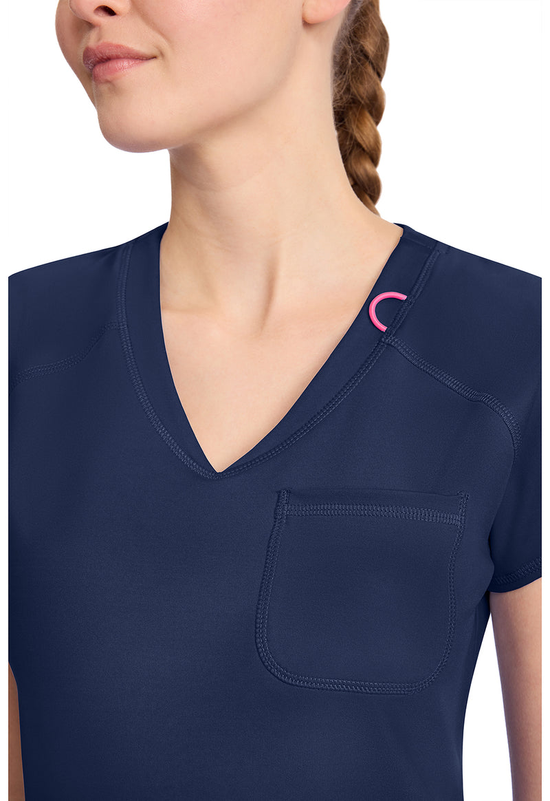 Navy - Women's Raglan V-Neck Scrub Top (View 2)