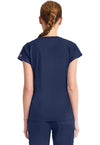 Navy - Med Couture AMP Knit Women Scrub Top - Back View