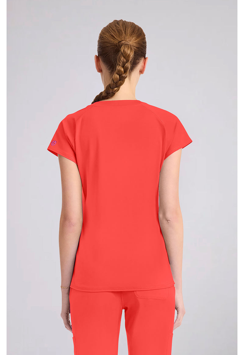 One In A Melon - Med Couture AMP Knit Women Scrub Top - Back View
