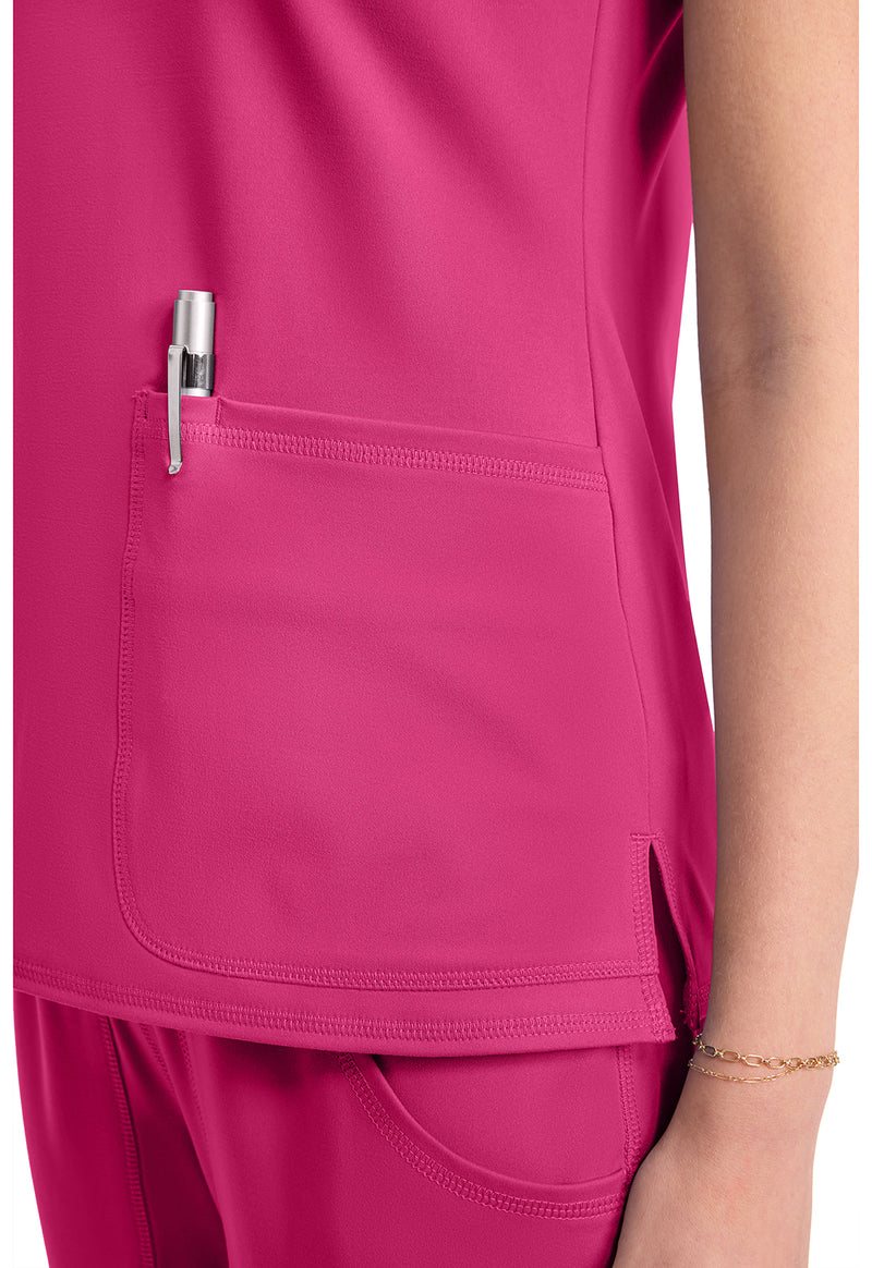 Pink Power - Women's Raglan V-Neck Scrub Top (View 3)