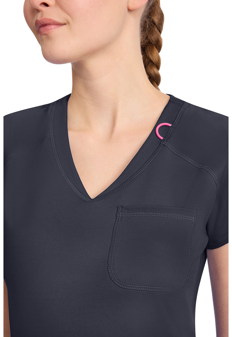 Pewter - Women's Raglan V-Neck Scrub Top (View 2)