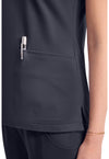 Pewter - Women's Raglan V-Neck Scrub Top (View 3)
