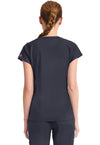 Pewter - Med Couture AMP Knit Women Scrub Top - Back View