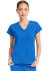 Royal - Med Couture AMP Knit Women Scrub Top - Front View