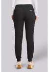 Black - Med Couture Touch Women Scrub Pants - Back View