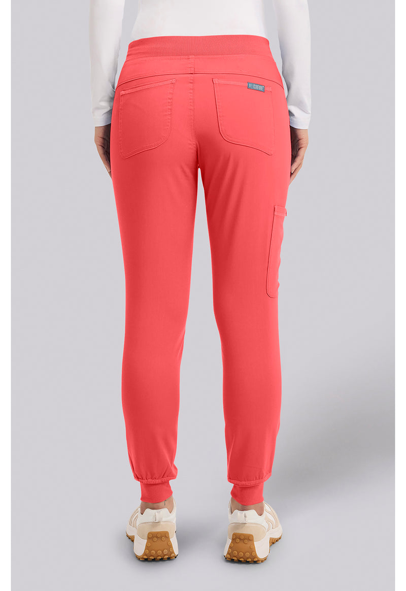 Coral - Med Couture Touch Women Scrub Pants - Back View
