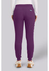 Eggplant - Med Couture Touch Women Scrub Pants - Back View