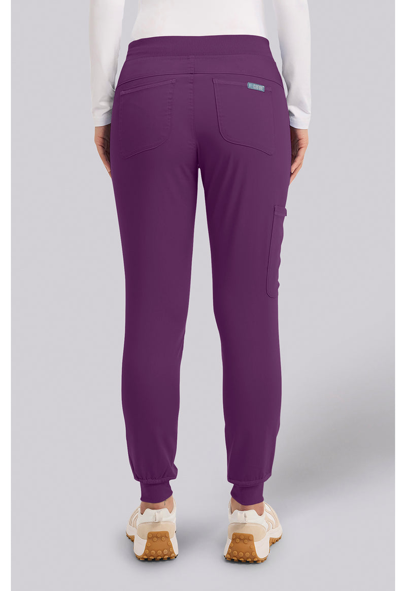 Eggplant - Med Couture Touch Women Scrub Pants - Back View
