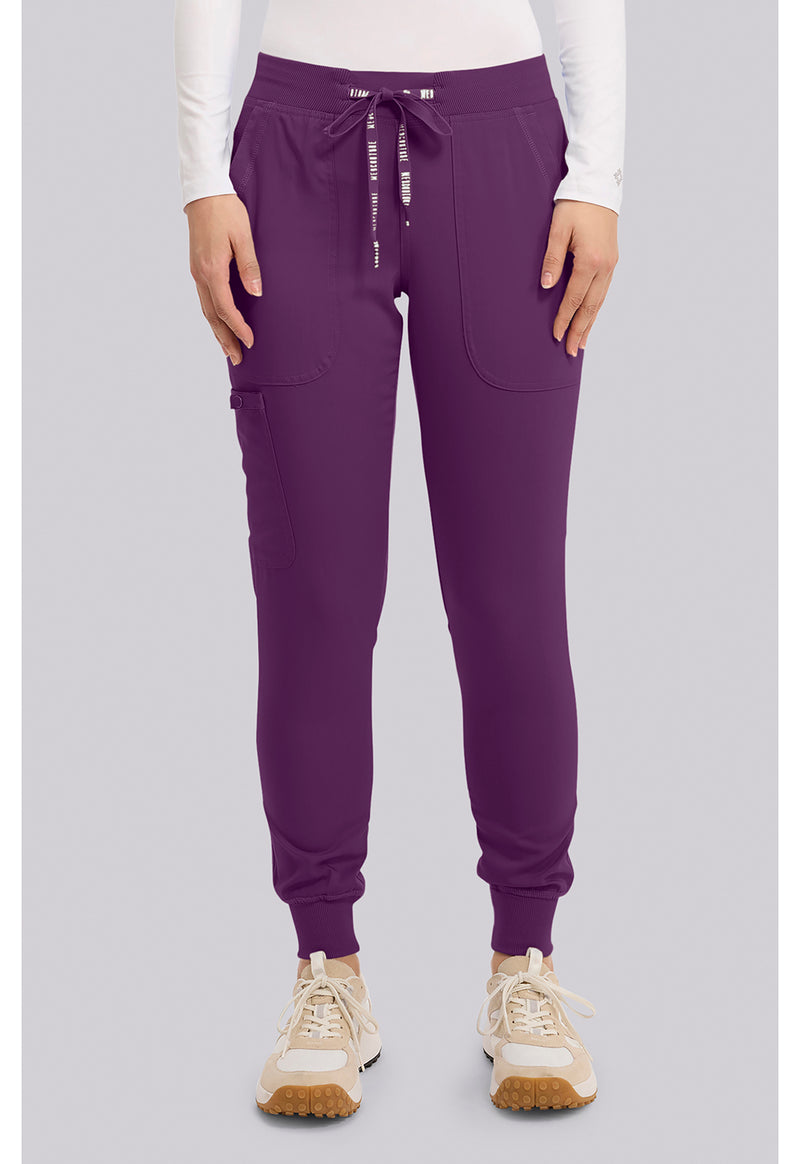 Eggplant - Med Couture Touch Women Scrub Pants - Front View