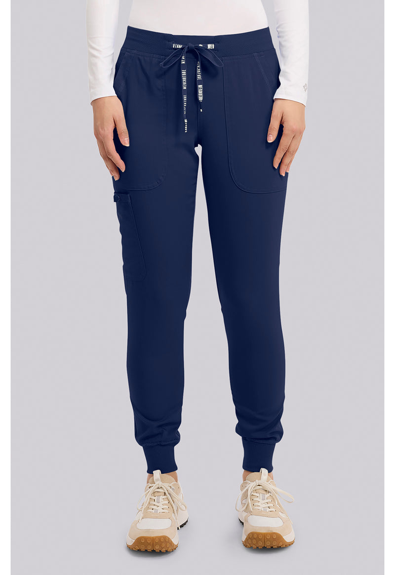 Navy - Med Couture Touch Women Scrub Pants - Front View