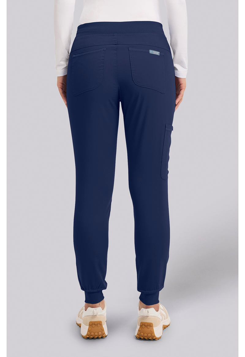 Navy - Med Couture Touch Women Scrub Pants - Back View