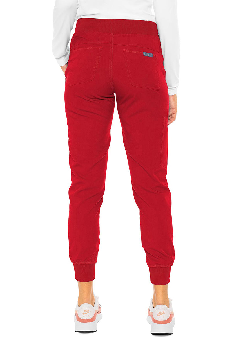 Red - Med Couture Touch Women Scrub Pants - Back View