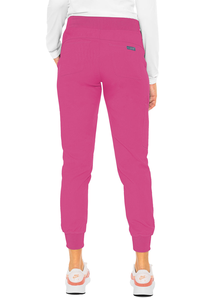 Raspberry Tart - Med Couture Touch Women Scrub Pants - Back View