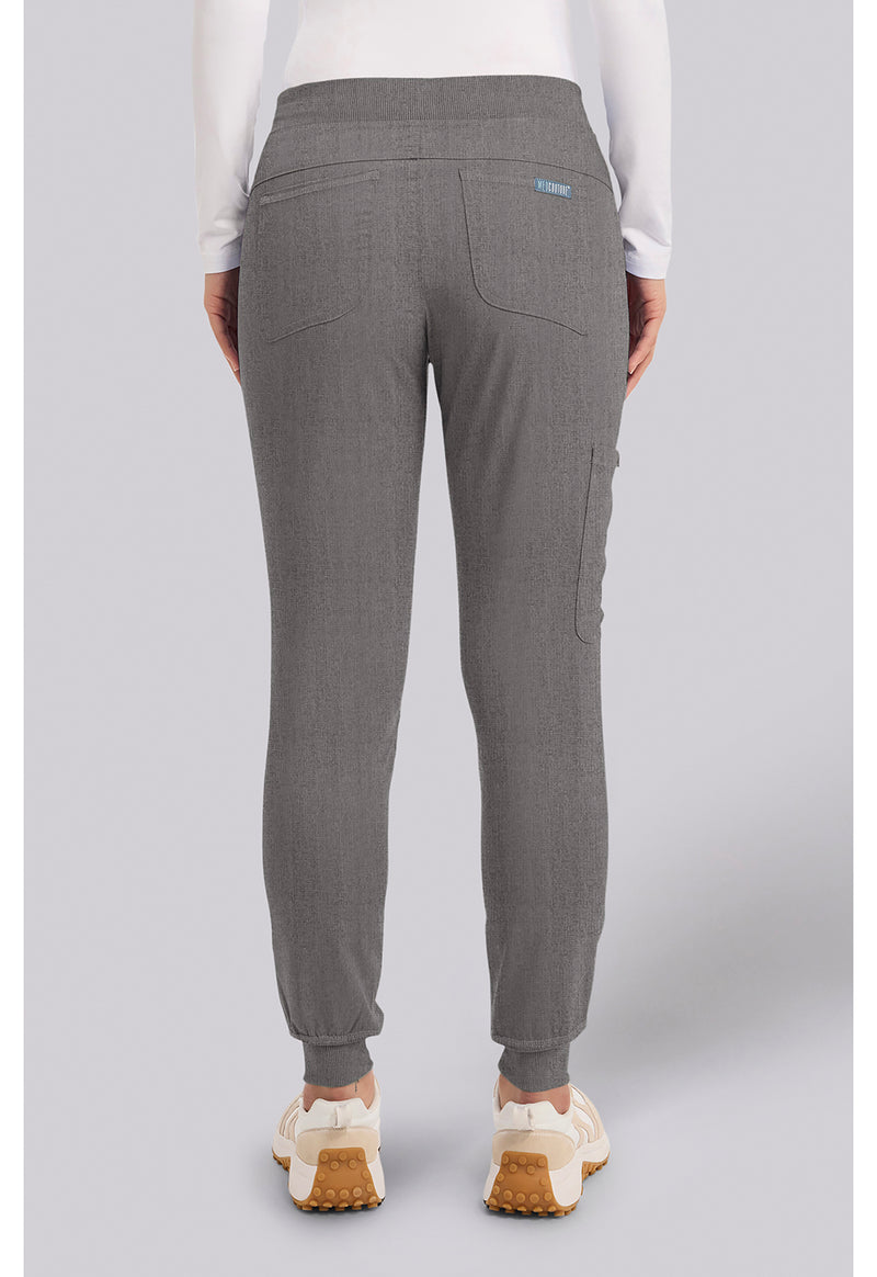 Slate - Med Couture Touch Women Scrub Pants - Back View