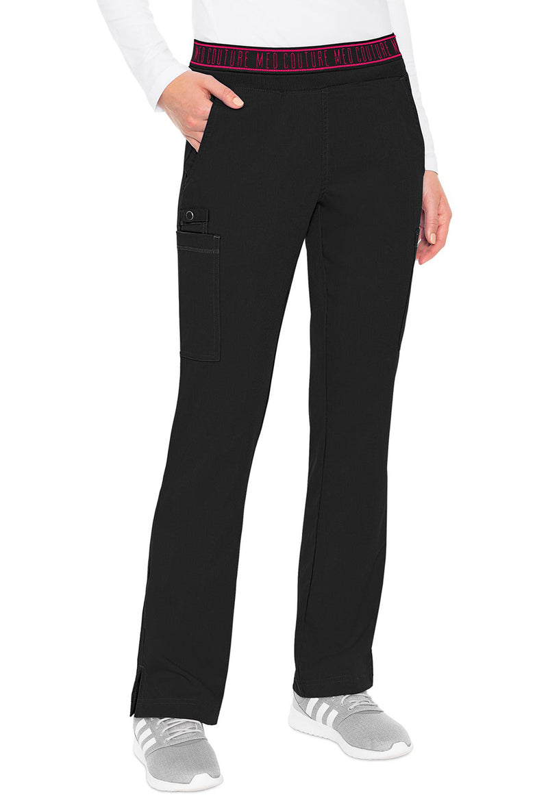 Black - Med Couture Touch Women Scrub Pants - Front View