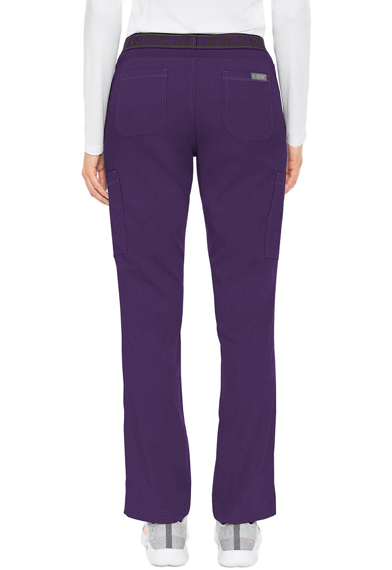 Eggplant - Med Couture Touch Women Scrub Pants - Back View