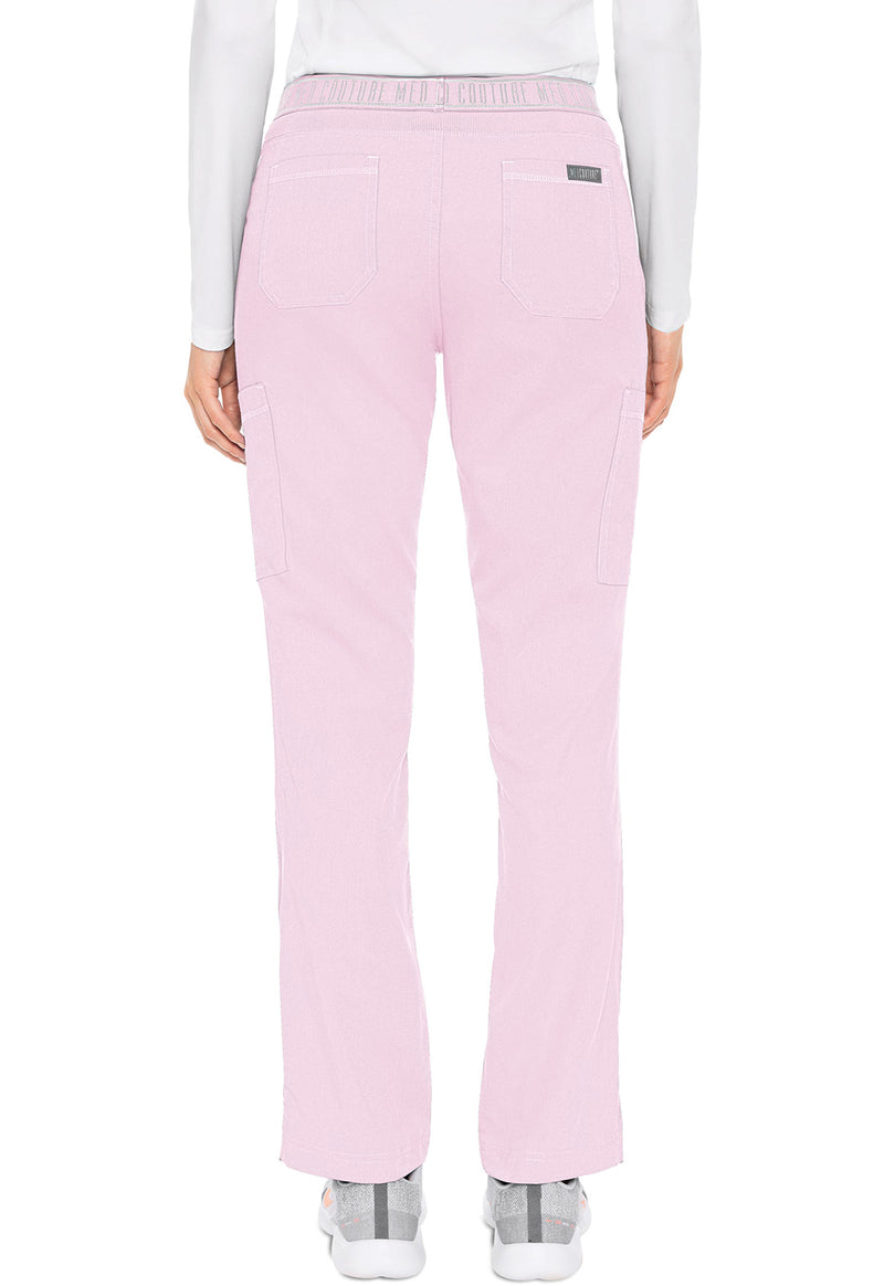 Ice Pink - Med Couture Touch Women Scrub Pants - Back View