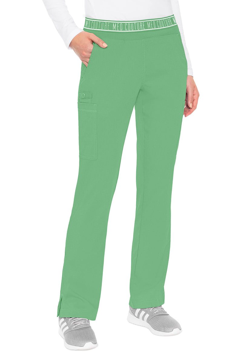 Kiwi Lime - Med Couture Touch Women Scrub Pants - Front View