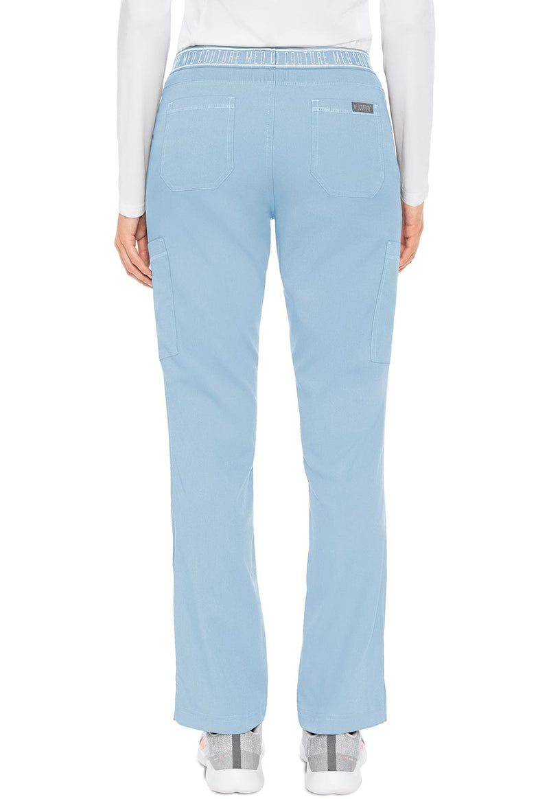 Periwinkle - Med Couture Touch Women Scrub Pants - Back View