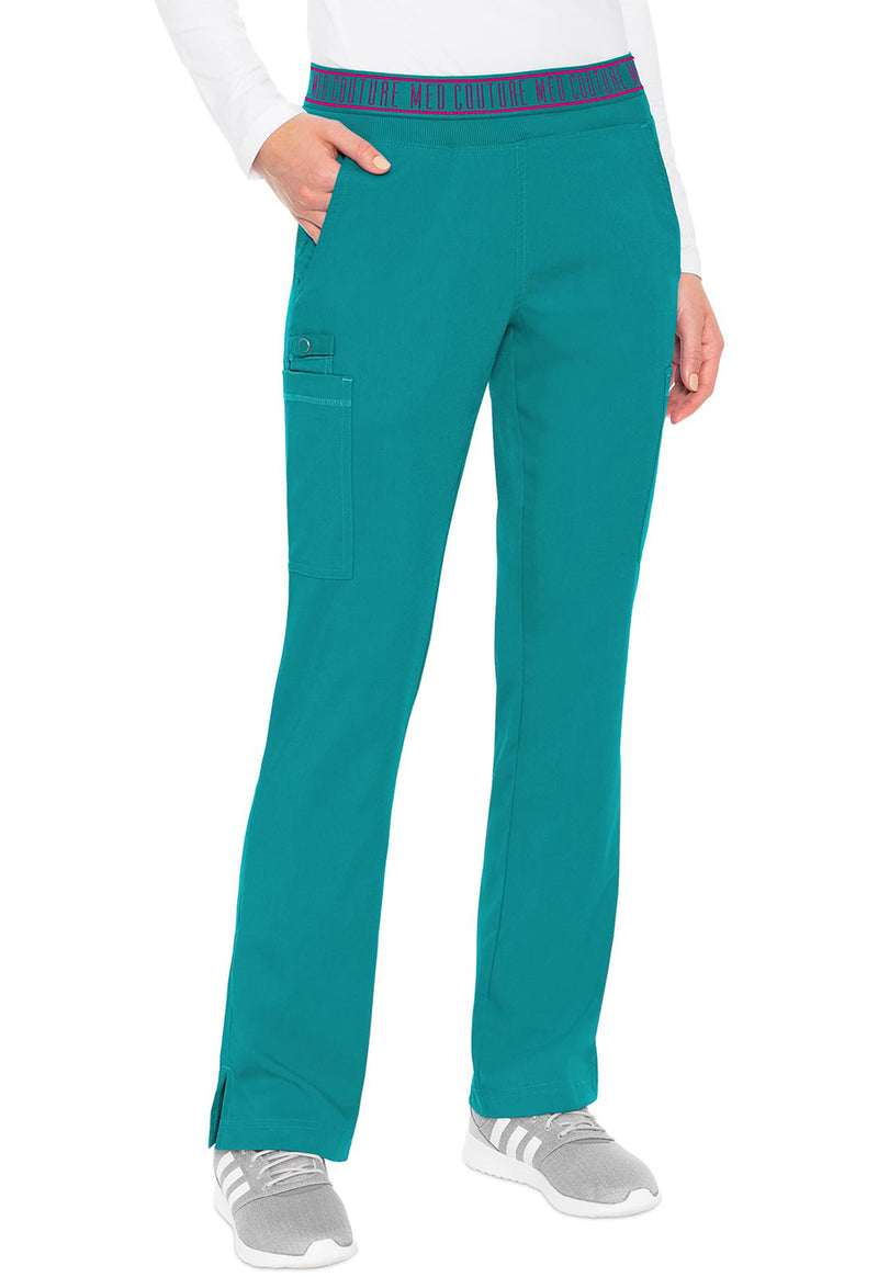 TEAL - Med Couture Touch Women Scrub Pants - Front View