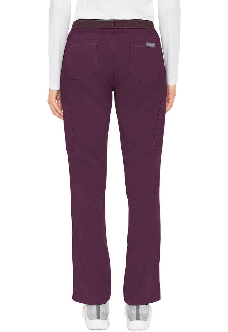Wine - Med Couture Touch Women Scrub Pants - Back View