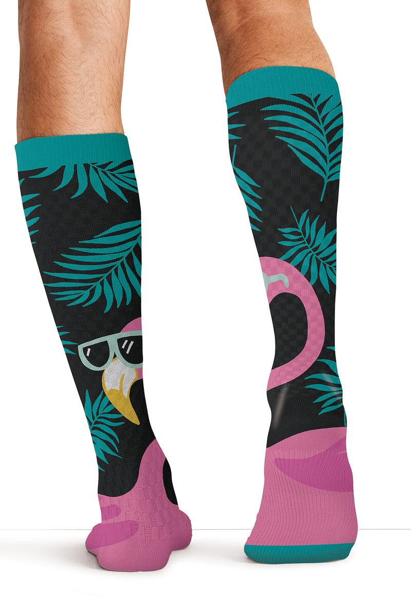 Cool Flamingo - Men's 10-15mmHg Compression Socks (Back)
