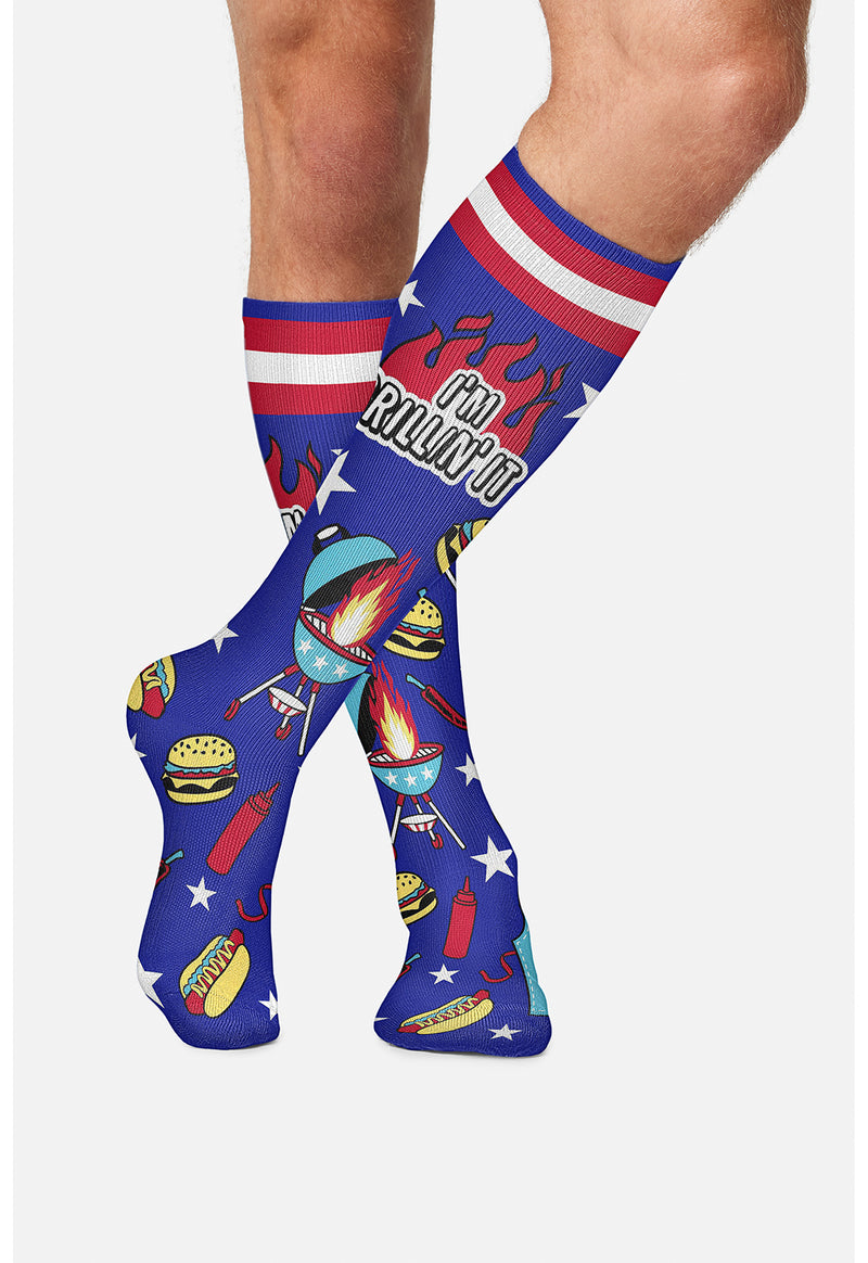 Grillin' It - Men's 10-15mmHg Compression Socks