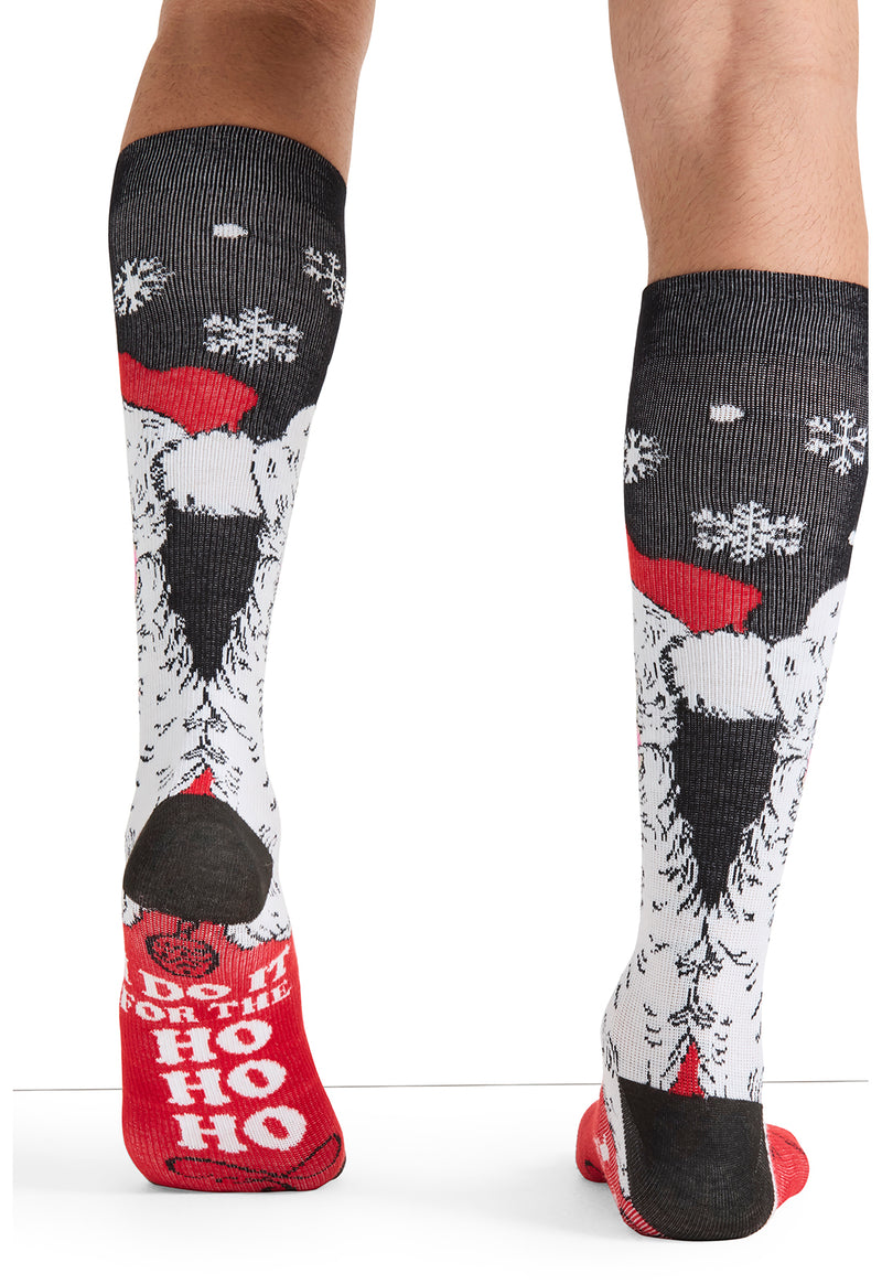 Santa Smiles - Men's 10-15mmHg Compression Socks (Back)