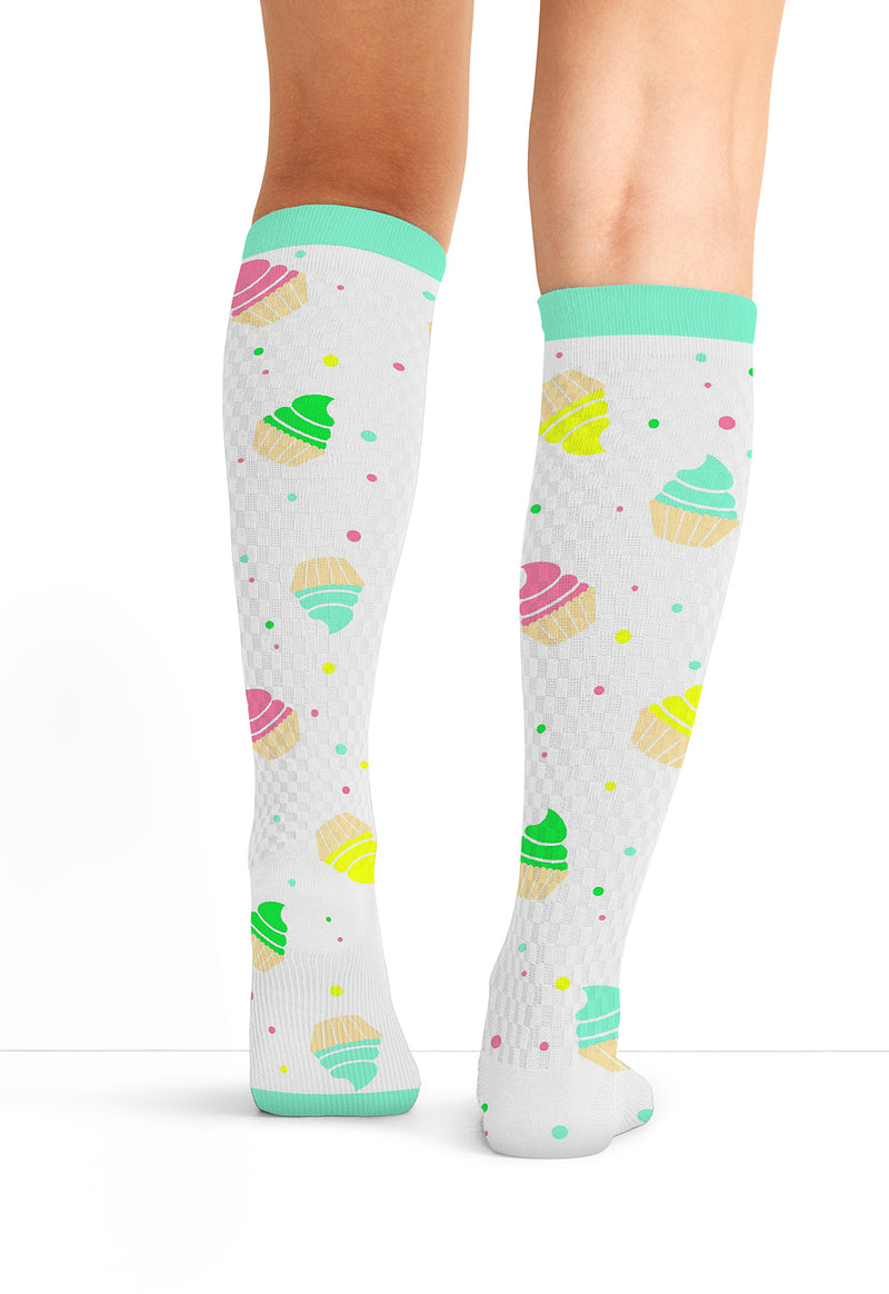 Cupcake Party - Women's 10-15mmHg Compression Socks (Back)