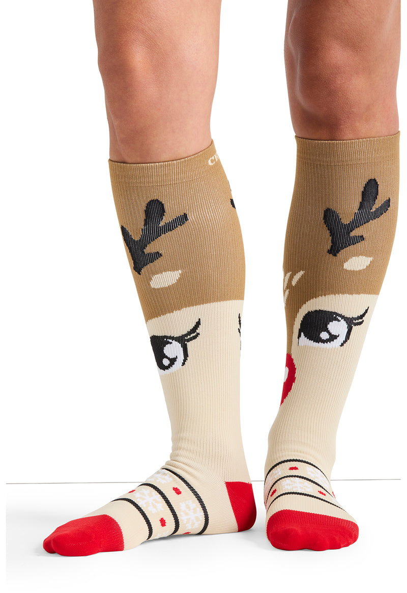 Deer Santa - Women's 10-15mmHg Compression Socks