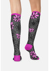 Flower Power - Women's 10-15mmHg Compression Socks (Back)