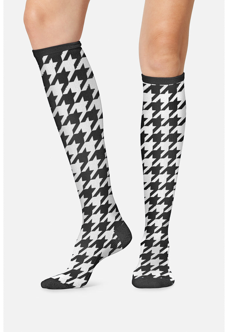 Houndstooth - Women's 10-15mmHg Compression Socks